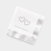 Personalisiertes Elegantes Herz 25 Jahre Jubiläum  Servietten Mit Folie (Links)