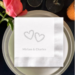 Personalisiertes Elegantes Herz 25 Jahre Jubiläum  Servietten Mit Folie