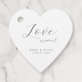 Personalisiertes elegantes Hochzeitsherz geformt Geschenkanhänger