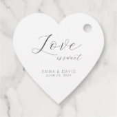 Personalisiertes elegantes Hochzeitsherz geformt Geschenkanhänger (Rückseite)