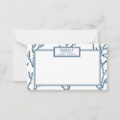 Personalisiertes, elegantes Indigomuster Mitteilungskarte (Vorderseite)