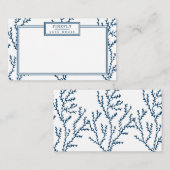 Personalisiertes, elegantes Indigomuster Mitteilungskarte (Vorne/Hinten)