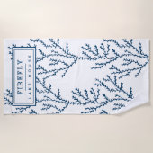 Personalisiertes, elegantes Indigomuster Strandtuch (Vorderseite)