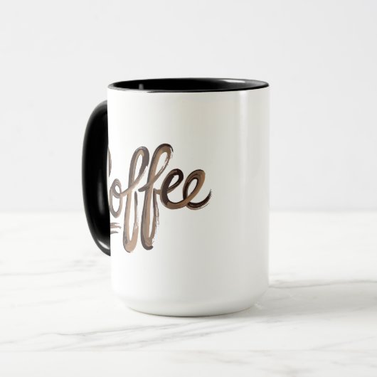 Personalisiertes elegantes Kaffeemongramm Tasse (Vorderseite Links)