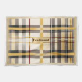 Personalisiertes Elegantes klassisches Tan und Tau Geschirrtuch (Horizontal)