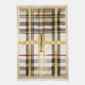 Personalisiertes Elegantes klassisches Tan und Tau Geschirrtuch (Vertikal)