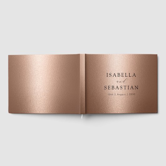 Personalisiertes, elegantes Kupfer Gästebuch (Voll)