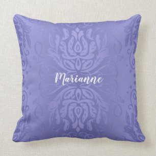 Personalisiertes Elegantes Lavendel Blumen Damast Kissen