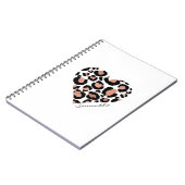 Personalisiertes elegantes Leopard-Musterherz Notizblock (Linke Seite)