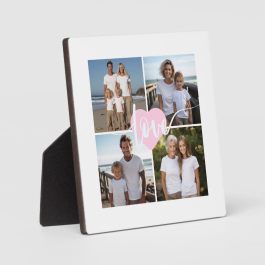 Personalisiertes elegantes Liebe Familie 4 Foto Fotoplatte (Vorderseite)