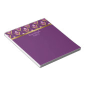 Personalisiertes Elegantes Lila Flora und Gold Notizblock (angewinkelt)