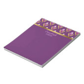 Personalisiertes Elegantes Lila Flora und Gold Notizblock (Rotiert)