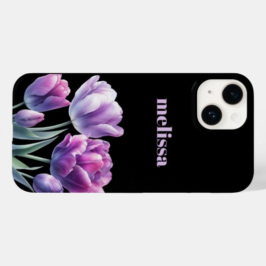 Personalisiertes elegantes lila Monogramm Case-Mate iPhone Hülle (Rückseite (Horizontal))