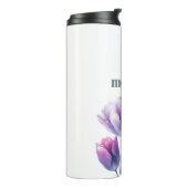 Personalisiertes elegantes lila Monogramm Thermosbecher (Nach links gedreht)
