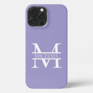 Personalisiertes elegantes Lila Monogramm und Name iPhone 13 Pro Max Hülle