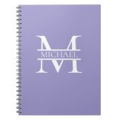 Personalisiertes elegantes Lila Monogramm und Name Notizblock (Vorderseite)