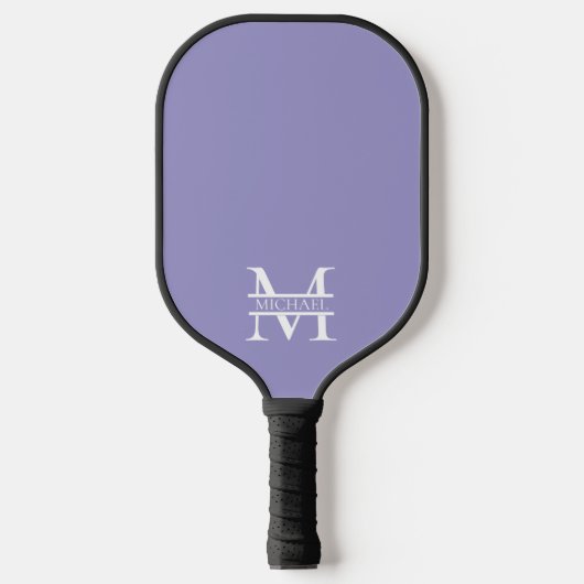 Personalisiertes elegantes Lila Monogramm und Name Pickleball Schläger (Vorderseite)