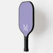 Personalisiertes elegantes Lila Monogramm und Name Pickleball Schläger (Links)