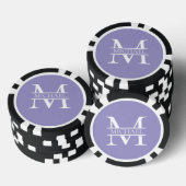 Personalisiertes elegantes Lila Monogramm und Name Pokerchips (Stapel)