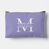 Personalisiertes elegantes Lila Monogramm und Name Zubehörtasche (Vorderseite)