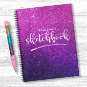 Personalisiertes elegantes Lila-rosa Sketchbook Notizblock