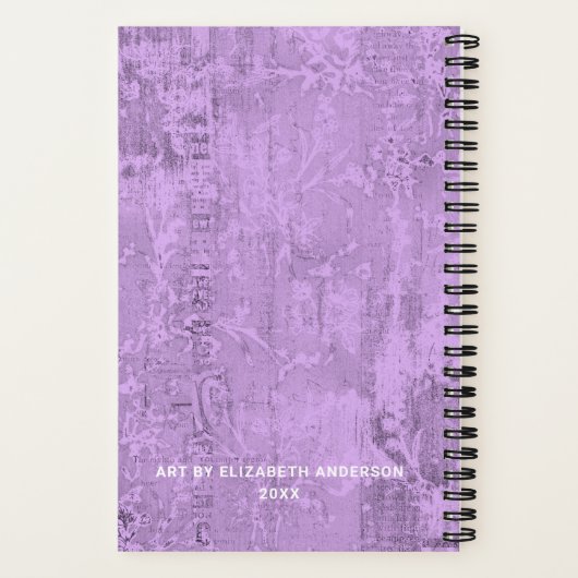 Personalisiertes elegantes Lila Sketchbook - Ihr N Notizblock (Rückseite)