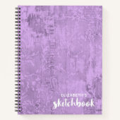 Personalisiertes elegantes Lila Sketchbook - Ihr N Notizblock (Vorderseite)