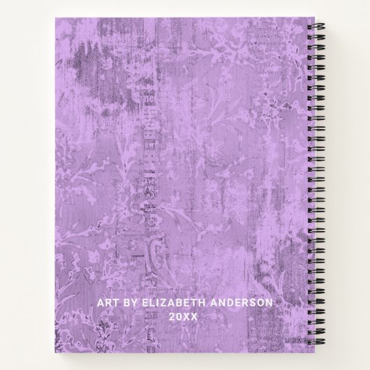 Personalisiertes elegantes Lila Sketchbook - Ihr N Notizblock (Rückseite)