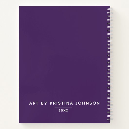 Personalisiertes elegantes Lila Sketchbook-Noteboo Notizblock (Rückseite)