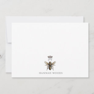 Personalisiertes, elegantes Logo der Königin Bee C Mitteilungskarte