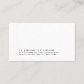 Personalisiertes elegantes minimalistisches Design Visitenkarte (Rückseite)