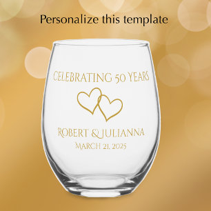 Personalisiertes Elegantes Modernes Geschenk zum 5 Weinglas Ohne Stiel