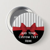 Personalisiertes Elegantes Modernes Rotes Band und Button (Vorne & Hinten)