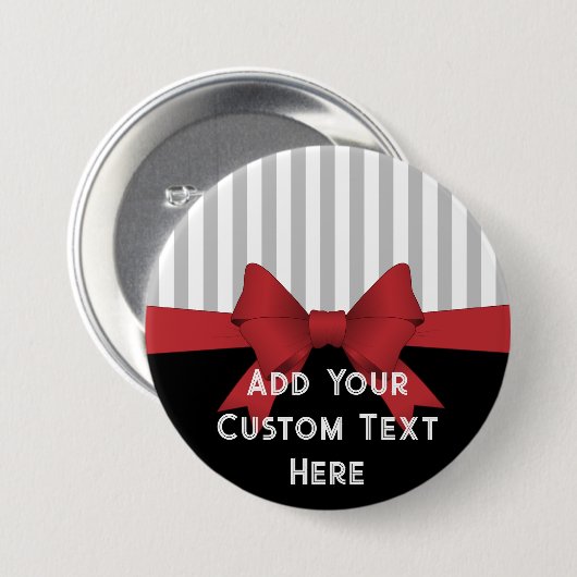 Personalisiertes Elegantes Modernes Rotes Band und Button (Vorne & Hinten)