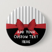 Personalisiertes Elegantes Modernes Rotes Band und Button (Vorderseite)