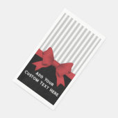 Personalisiertes Elegantes Modernes Rotes Band und Serviette (Ecke)