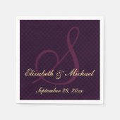 Personalisiertes, elegantes Monogram-Hochzeitspapi Serviette (Vorderseite)