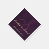 Personalisiertes, elegantes Monogram-Hochzeitspapi Serviette (Ecke)