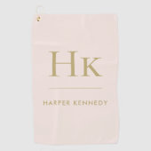 Personalisiertes, elegantes Monogramm Rosa Rosa Go Golfhandtuch (Vorderseite)
