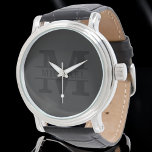 Personalisiertes elegantes Monogramm und Name Armbanduhr<br><div class="desc">Mit diesem personalisierten Monogramm und Namensprodukt fügen Sie Ihren Alltagsessentiellen eine Touch Eleganz hinzu. Mit einem raffinierten Design und individuell anpassbaren Details verbindet es Eleganz und Funktionalität. Ob für den persönlichen Gebrauch oder als nachdenkliches Geschenk, dieser Artikel zeigt ein stilvolles Monogramm und Ihren gewählten Namen, sodass es einzigartig Ihnen. Ideal...</div>