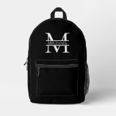 Personalisiertes elegantes Monogramm und Name Bedruckter Rucksack (Vorderseite)