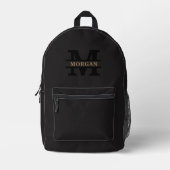 Personalisiertes elegantes Monogramm und Name Bedruckter Rucksack (Vorderseite)