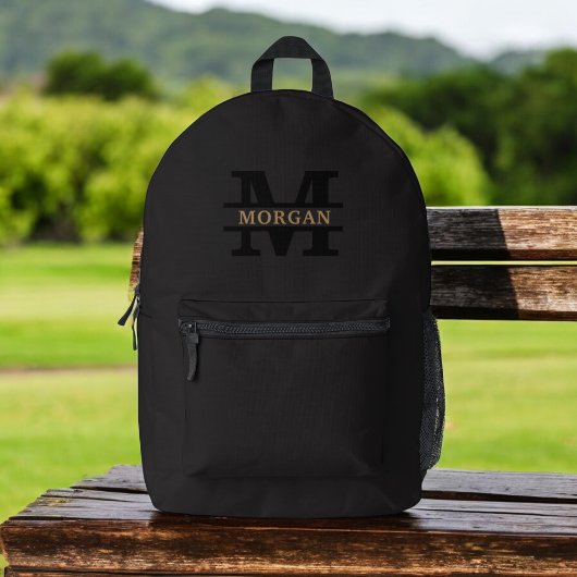 Personalisiertes elegantes Monogramm und Name Bedruckter Rucksack