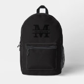 Personalisiertes elegantes Monogramm und Name Bedruckter Rucksack (Vorderseite)