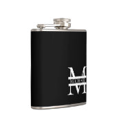 Personalisiertes elegantes Monogramm und Name Flachmann (Rechts)