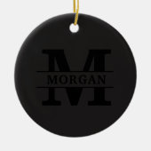 Personalisiertes elegantes Monogramm und Name Keramik Ornament (Vorne)