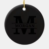 Personalisiertes elegantes Monogramm und Name Keramik Ornament (Hinten)
