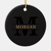 Personalisiertes elegantes Monogramm und Name Keramik Ornament (Vorne)