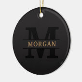 Personalisiertes elegantes Monogramm und Name Keramik Ornament (Links)