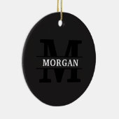 Personalisiertes elegantes Monogramm und Name Keramik Ornament (Rechts)